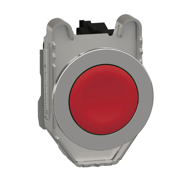 Schneider Electric XB4FA42 Push button flush mounted, Harmony XB4, metal, red, 30mm, spring return, unmarked, 1NC