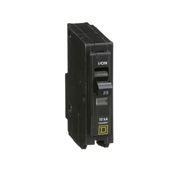 Schneider Electric QO125CP Mini circuit breaker, QO, 25A, 1 pole, 120/240VAC, 10kA, plug in, consumer pack