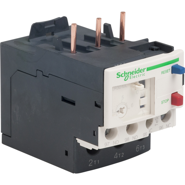 Schneider Electric LR3D10L Thermal overload relay, TeSys Deca, 690VAC, 4 to 6A, 1NO+1NC, class 20, for unbalanced loads