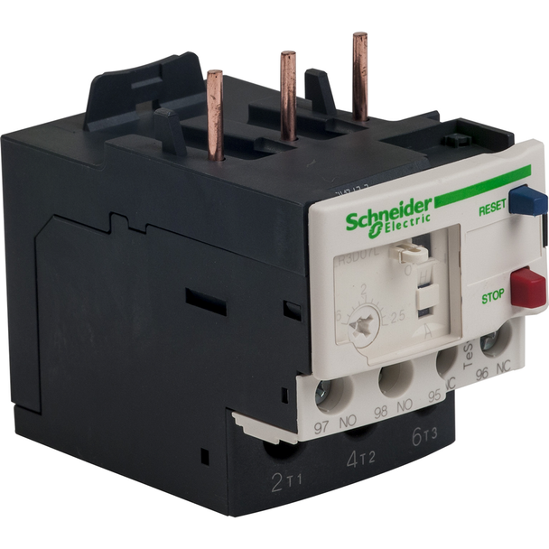 Schneider Electric LR3D07L Thermal overload relay, TeSys Deca, 690VAC, 1.6 to 2.5A, 1NO+1NC, class 20, for unbalanced loads