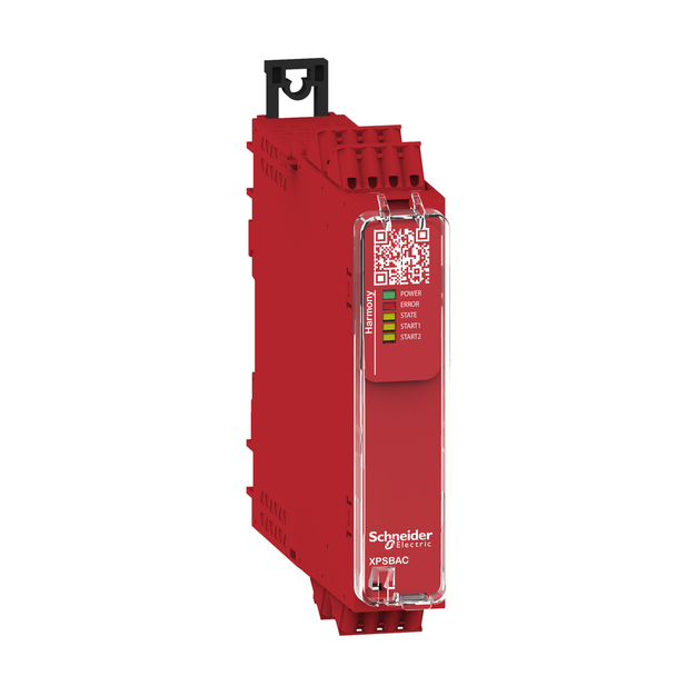 Schneider Electric XPSBAC34AC safety module, Harmony XPS, estop or guard, connected to supply terminals 48 to 240V AC or DC , no inputs, spring