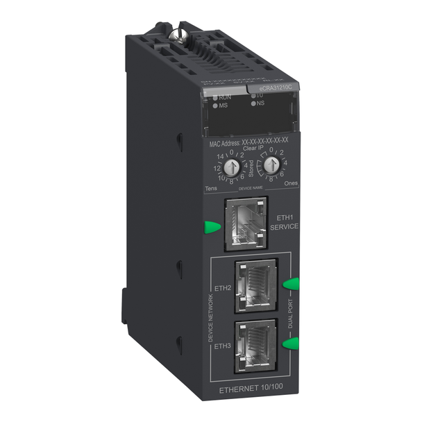 Schneider Electric BMECRA31210C EIO drop adapter, Modicon X80, with Ethernet backplane, coated