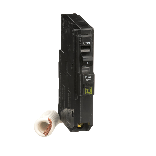 Schneider Electric QO115EPD Mini circuit breaker, QO, 15A, 1 pole, 120VAC, 10kA, plug in, 30mA grd fault B