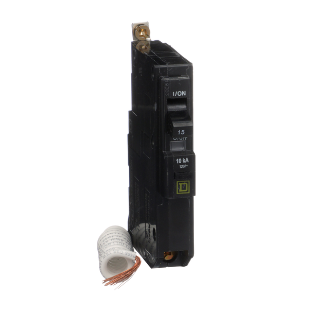 Schneider Electric QOB115EPD Mini circuit breaker, QO, 15A, 1 pole, 120VAC, 10kA, bolt on, 30mA grd fault B