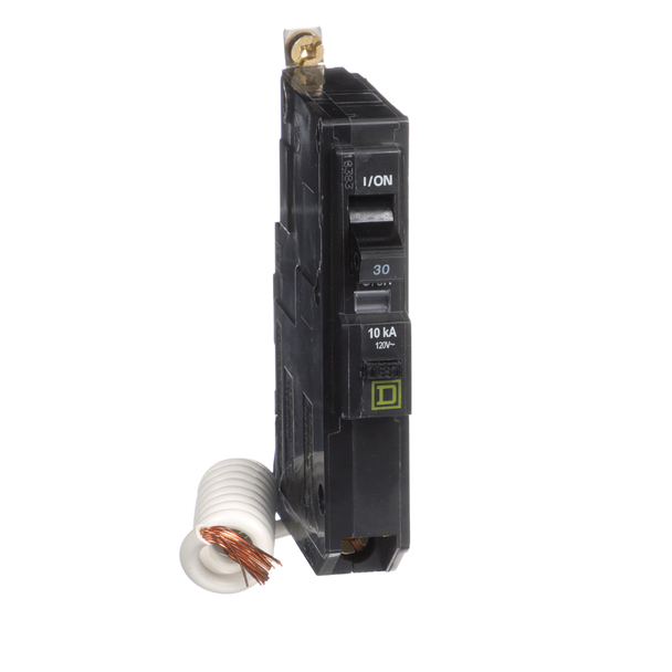 Schneider Electric QOB130EPD Mini circuit breaker, QO, 30A, 1 pole, 120VAC, 10kA, bolt on, 30mA grd fault B