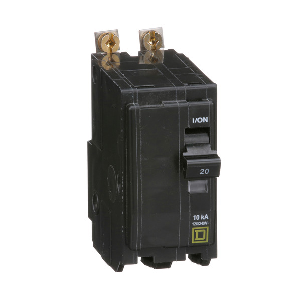 Schneider Electric QOB220CP Mini circuit breaker, QO, 20A, 2 pole, 120/240VAC, 10kA, bolt on, consumer pack