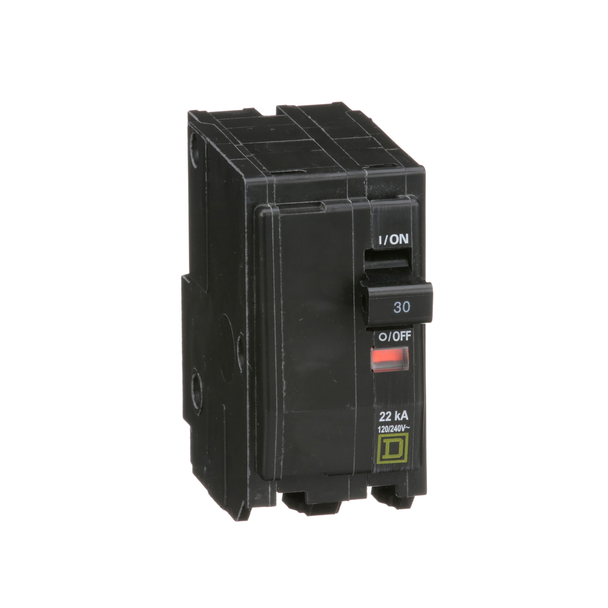 Schneider Electric QO230VH Mini circuit breaker, QO, 30A, 2 pole, 120/240VAC, 22kA, plug in