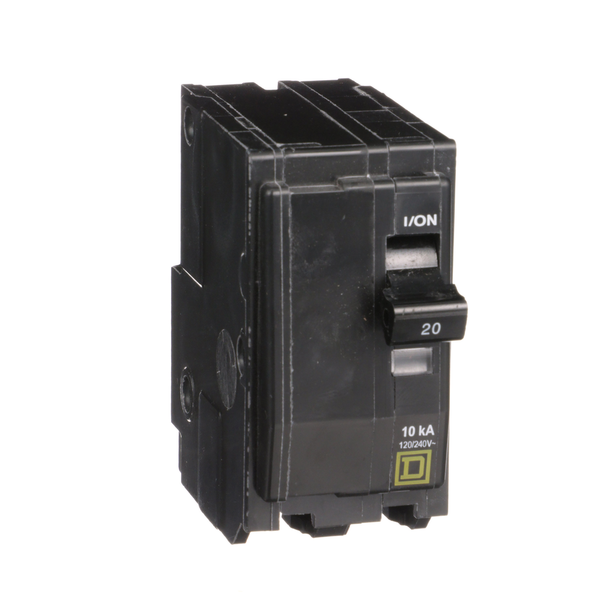 Schneider Electric QO220C Mini circuit breaker, QO, 20A, 2 pole, 120/240VAC, 10kA, plug in, clam