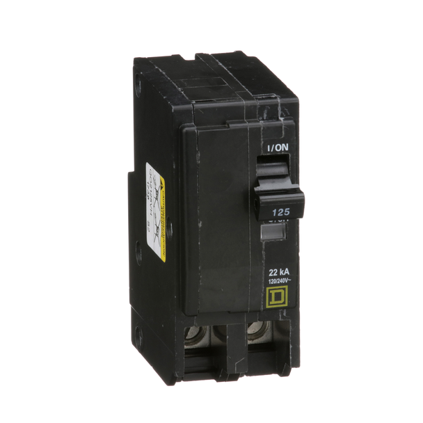 Schneider Electric QO2125VH Mini circuit breaker, QO, 125A, 2 pole, 120/240VAC, 22kA, plug in