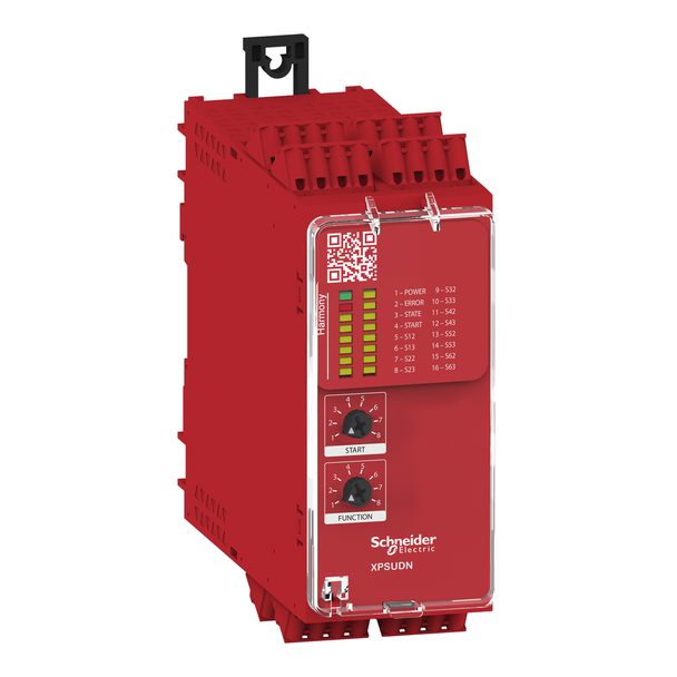 Schneider Electric XPSUDN33AC Safety module, Harmony Safety Automation, Cat.4, features 6*XPSUAF, 48-240v AC/DC, spring