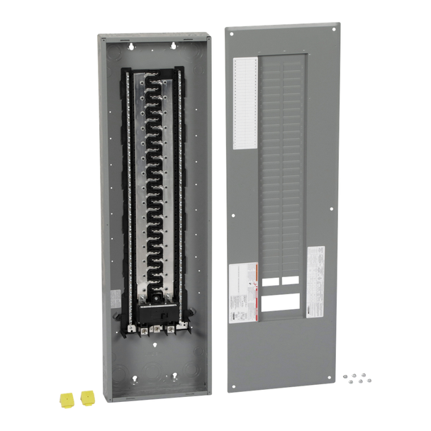 Schneider Electric HOM60120M200PC Load center, Homeline, 1 phase, 60 spaces, 120 circuits, 200A convertible main breaker, PoN, NEMA1, combo cover