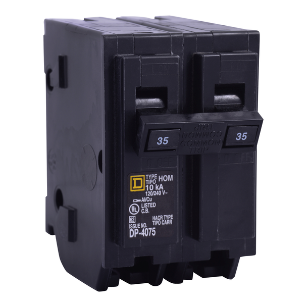 Schneider Electric HOM235CP Mini circuit breaker, Homeline, 35A, 2 pole, 120/240VAC, 10kA AIR, standard type, plug in, UL