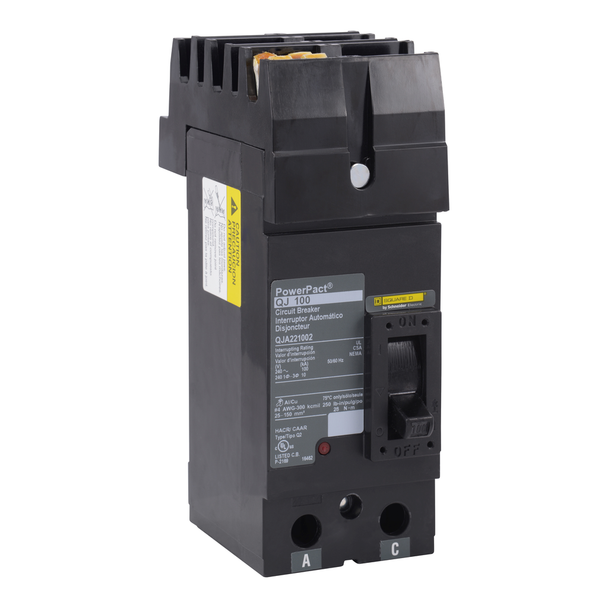 Schneider Electric QJA221752 Circuit breaker, PowerPacT Q, 175A, 2 pole, 240VAC, 100kA, I-Line, thermal magnetic, 80%, AC