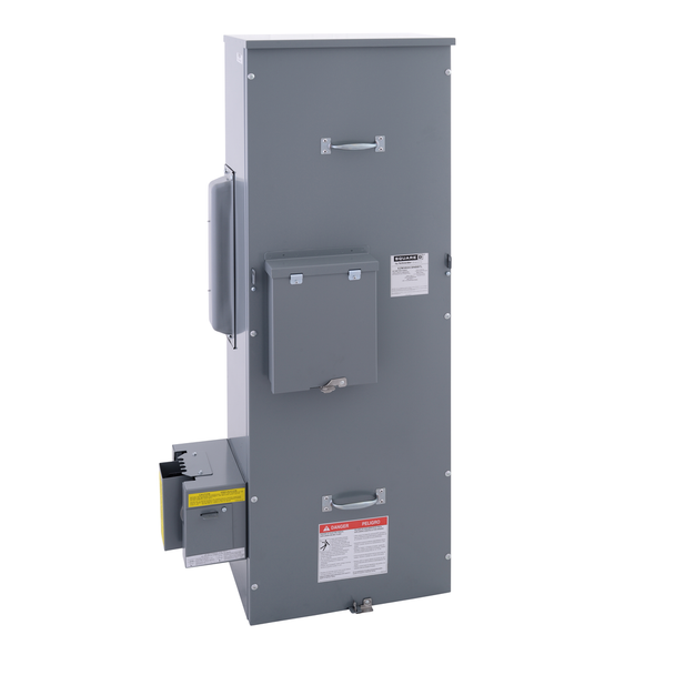 Schneider Electric EZM3600CBNFBTL Main circuit breaker busway tap left, EZ Meter-Pak, 600A, 240VAC max, 3ph/4W, 600A bus, 65kA, neut front, Type 1