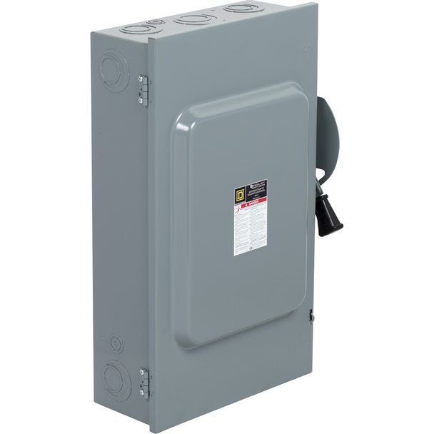 Schneider Electric CD324N Safety switch, general duty, fusible, 200A, 120/240 VAC, 3 poles, 30 hp, solid neutral, NEMA 1