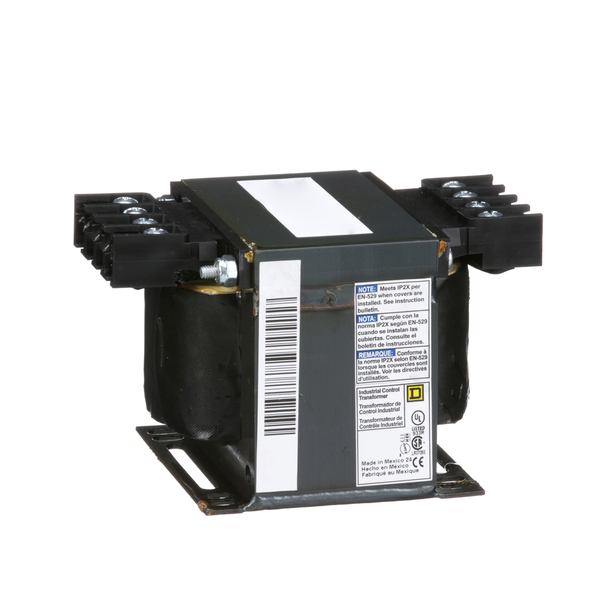 Schneider Electric 9070T250D3 Transformer, Type T, industrial control, 250VA, 1 phase, 208V primary, 120V secondary, 80C rise