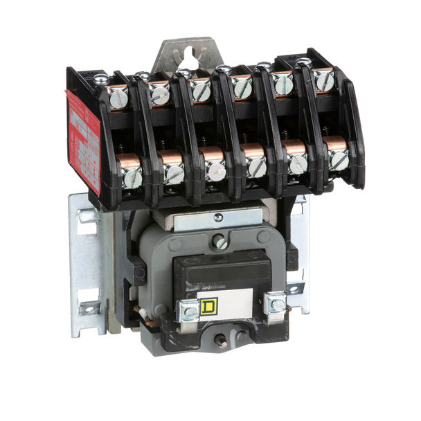 Schneider Electric 8903LO60V04 Contactor, Type L, multipole lighting, electrically held, 30A, 6 pole, 600V, 277VAC 60Hz coil, open style