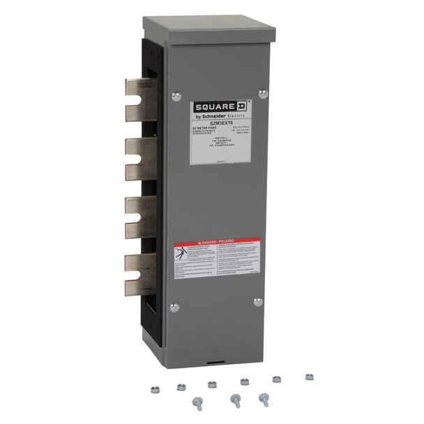 Schneider Electric EZM3EXT6 Meter accessory, EZ Meter-Pak, bus extension, 1200A, indoor/outdoor, 3 phase, 4 wire, Cu, 6in