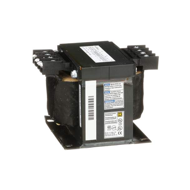 Schneider Electric 9070T500D52 Transformer, Type T, industrial control, 500VA, 1 phase, 380/400/415V primary, 12/24V secondary, 115C rise