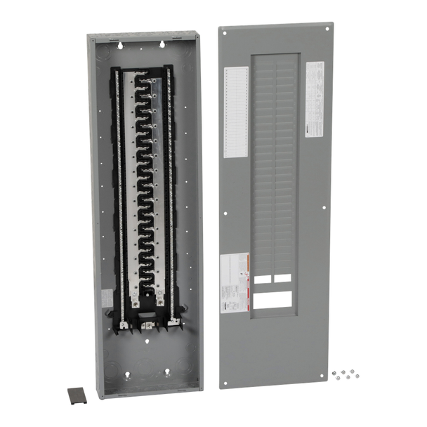 Schneider Electric HOM60120L225PC Load center, Homeline, 1 phase, 60 spaces, 120 circuits, 225A convertible main lugs, PoN, NEMA1, combo cover