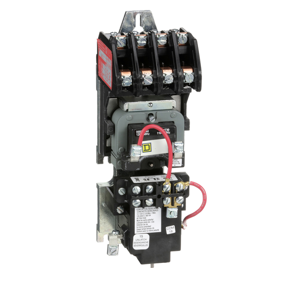 Schneider Electric 8903LXO40V02 Contactor, Type L, multipole lighting, mechanically held, 30A, 4 pole, 600V, 110/120VAC 50/60Hz coil, open style