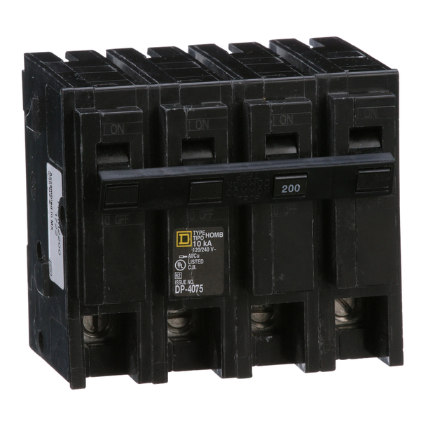 Schneider Electric HOM2200 Mini circuit breaker, Homeline, 200A, 2 pole, 120/240VAC, 10kA AIR, standard type, plug in, UL