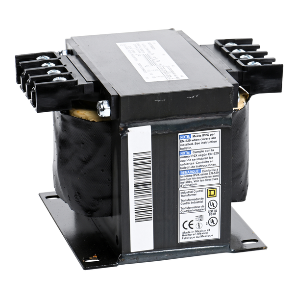 Schneider Electric 9070T500D1 Transformer, Type T, industrial control, 500VA, 1 phase, 240x480V primary, 120V secondary, 115C rise