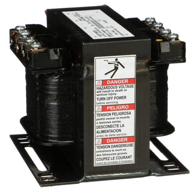 Schneider Electric 9070T100D20 Transformer, Type T, industrial control, 100VA, 1 phase, 208/230/460V primary, 115V secondary, 55C rise