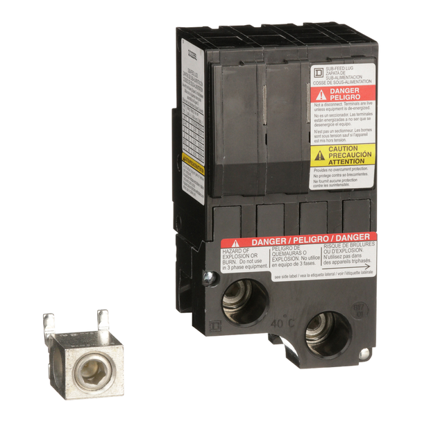 Schneider Electric QO2225SL Mini circuit breaker accessory, QO, lug kit, 225A, 2 pole, 2 spaces, subfeed