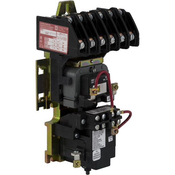 Schneider Electric 8903LXO60V02R6 Contactor, Type L, multipole lighting, mechanically held, 30A, 6 pole, 600 V, 110/120 VAC 50/60 Hz coil, open style