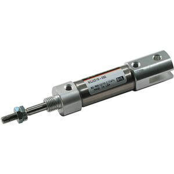 <h2>NC(D)J2, Miniature Stainless Steel Cylinder, Double Acting, Single Rod</h2><p><h3>Series NCJ2 single rod, double acting, miniature cylinders. Available in bore sizes 6, 10, 16mm and stroke lengths up to 8 . Basic, foot, front flange and double rear clevis mounting options. Auto-switch capable. Other optional features include rubber bumpers and port location.<br>- </h3>- Standard type, double acting, single rod<br>- Bore sizes: 1/4  (6mm), 3/8  (10mm), 5/8  (16mm)<br>- Standard strokes from 1/2  to 8 <br>- Auto switch capable<p><a href="https://content2.smcetech.com/pdf/NCJ2.pdf" target="_blank">Series Catalog</a>