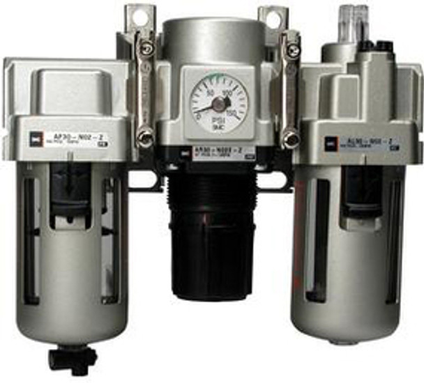 SMC - AC20-N02-CZ - SMC?« AC20-N02-CZ FRL, Three-Piece, Relief Valve, Non-Rising Knob, 5??m Filter, Max. Flow: 18cfm, +1.5MPaProof Press.