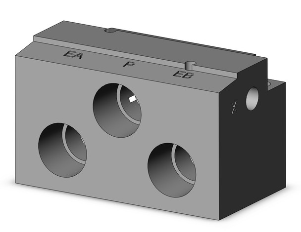 SMC SY3000-27-1 4/5 port solenoid valve subplate, 1/8" pt