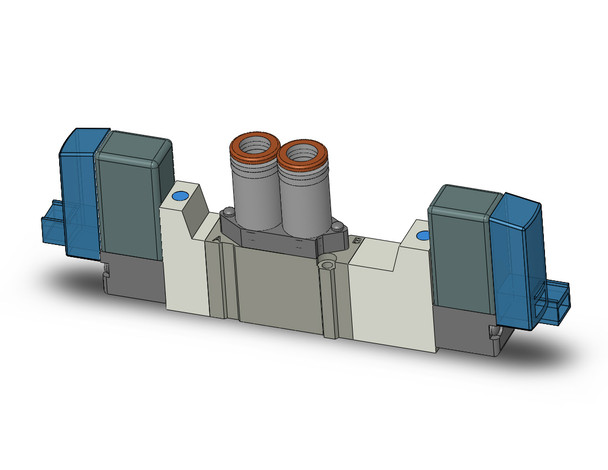 <h2>SY3000, 5 Port Solenoid Valve, All Types</h2><p><h3>Series SY offers major advances in valve performance for cost-effective solutions to your requirements. The series offers high flow with low power consumption in a compact design. The SY is available in body ported or base mounted styles and can be used individually or manifold mounted.<br>- </h3>- Fluid: air<br>- Operating pressure range: (internal pilot) 0.1 - 0.7MPa(external pilot) -100kPa to 0.7MPa(external pilot, pilot pressure range) 0.25 - 0.7MPa<br>- Effective area mm 2 (Cv): body ported 4.14 (0.23);base mounted 5.4 (0.3)<br>- Coil rated voltage: 3, 5, 6, 12, 24VDC;100, 110, 200, 220VAC<br>- Response time (0.5MPa) w/o indicator light  surge voltage suppressor: 15ms or less<br>- Ambient   fluid temperature: 50 C <p><a href="https://content2.smcetech.com/pdf/SY3.5.7.9000.pdf" target="_blank">Series Catalog</a>