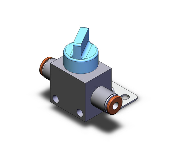 <h2>VHK*, Finger Valve</h2><p><h3>Finger valve series VHK has a large effective area of 2.0 to 17.5mm . This series begins with a minimum tube O.D of  4. The valve direction clearly indicates whether the valve is open or closed (shut to open is counter- clockwise). Classification of knob by color difference facilitates distinction between 2 port valves (gray) and 3 port valves (blue). The optional flame resistant model s knob, whether using the 2 or 3 port valve, is red.<br>- </h3>- Finger valve, standard<br>- 2 or 3 port available<br>- Effective area: 2.0 to 17.5mm <br>- Max. operating pressure: 1.0MPa<br>- Fluid: air<br>- <p><a href="https://content2.smcetech.com/pdf/VHK.pdf" target="_blank">Series Catalog</a>