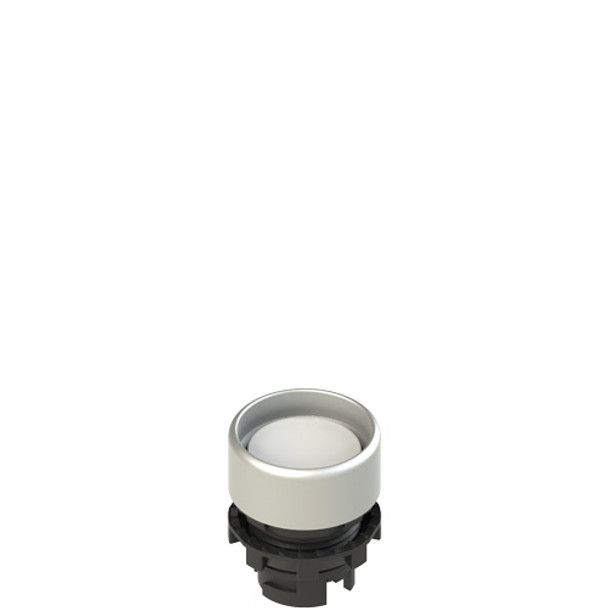 Pizzato E2 1PU2P2290 Spring-return white booted pushbutton