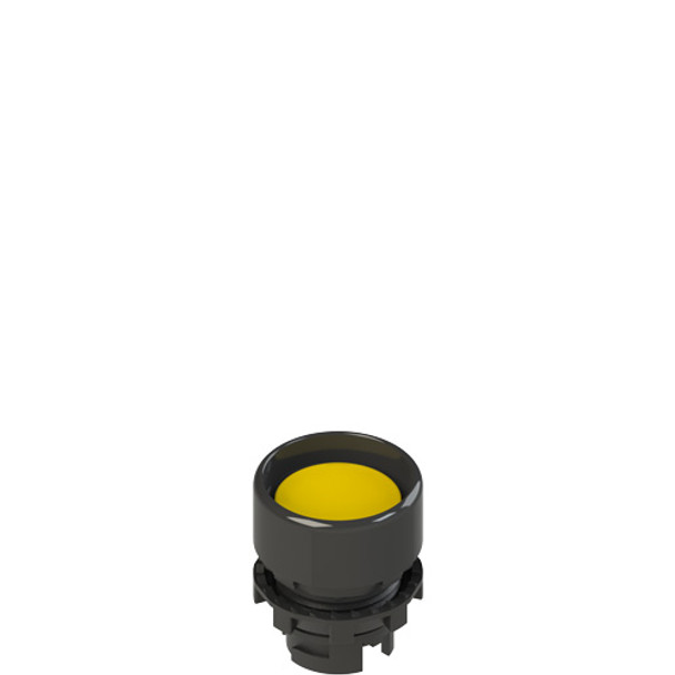 Pizzato E2 1PU2P5210 Spring-return yellow booted pushbutton