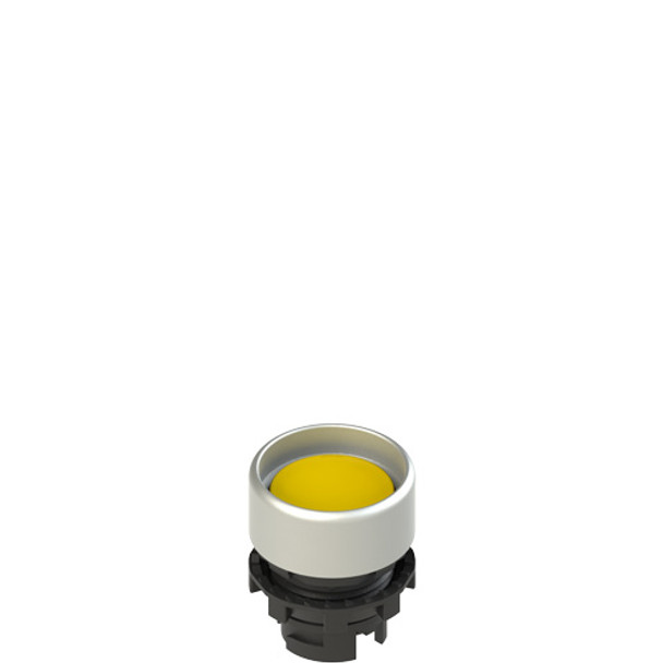 Pizzato E2 1PU2P5290 Spring-return yellow booted pushbutton