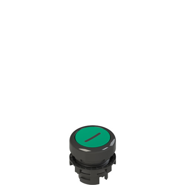 Pizzato E2 1PU2R421L2 Spring-return green flush pushbutton with marking