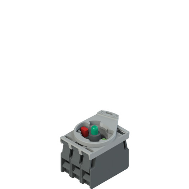 Pizzato E2 AC-XXBC0036 Complete unit with green LED holder, contact block 1NC+1NO and fixing adapter