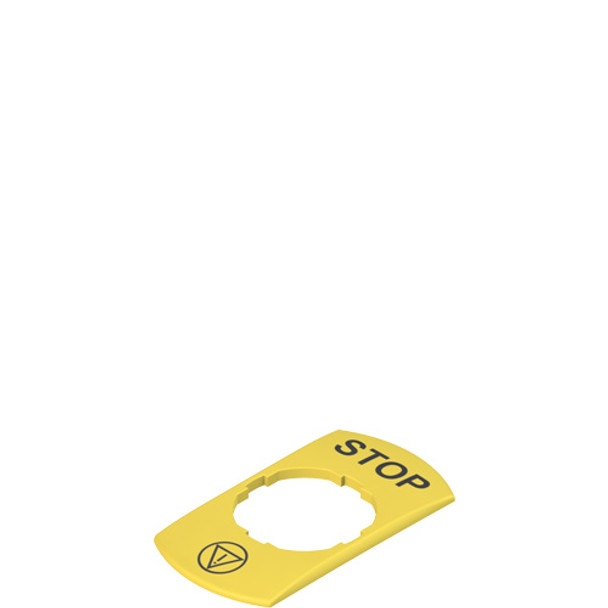 Pizzato VE TF32G5103 Pack of 5 Rectangular label with shaped hole, 30x60 mm, writing "STOP"