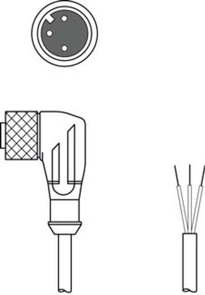 Leuze KD U-M12-3W-P1-020-DP Connection cable