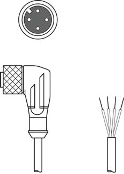 Leuze KD U-M12-4W-P1-020-3DP Connection cable