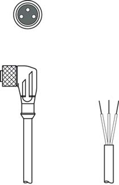 Leuze KD U-M8-3W-P1-050-DP Connection cable