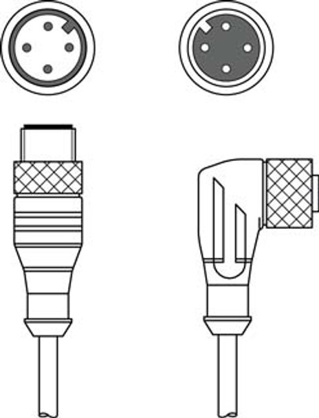 Leuze KDS U-M12-4W-M12-4A-P1-020-3DP Interconnection cable