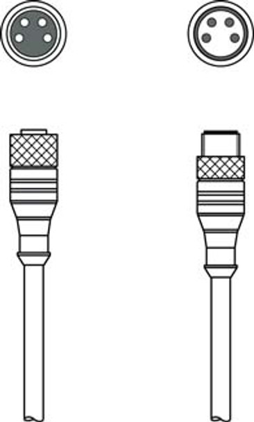 Leuze KDS U-M8-4A-M8-4A-P1-010 Interconnection cable