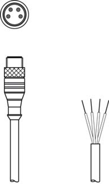 Leuze KS U-M8-4A-P1-050 Connection cable