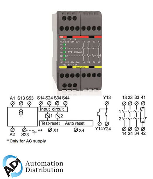 ABB 2TLA010026R0400 rt6 115ac safety relay