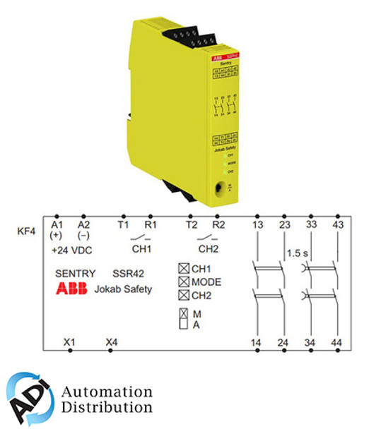 ABB 2TLA010053R0400 safety relay sentry ssr42 24vdc - 24 vol