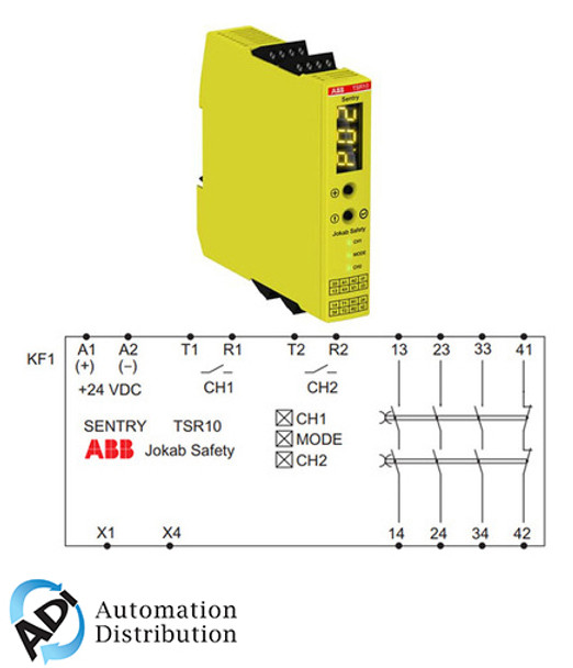 ABB 2TLA010060R0000 safety relay/timer sentry tsr10 24vdc -